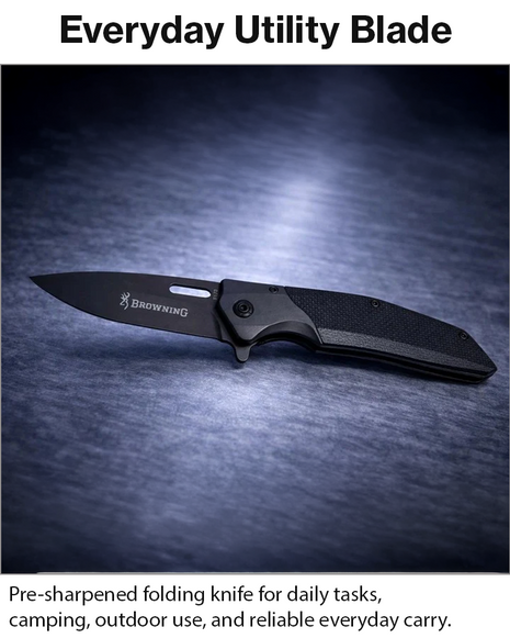 EDC Folding Pocket Knife Stainless Steel Blade Textured Handle 22.9 cm Overall Length