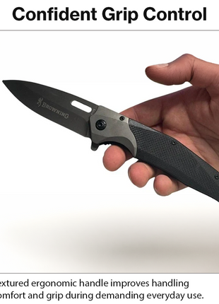 EDC Folding Pocket Knife Stainless Steel Blade Textured Handle 22.9 cm Overall Length