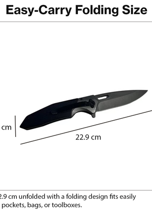 EDC Folding Pocket Knife Stainless Steel Blade Textured Handle 22.9 cm Overall Length