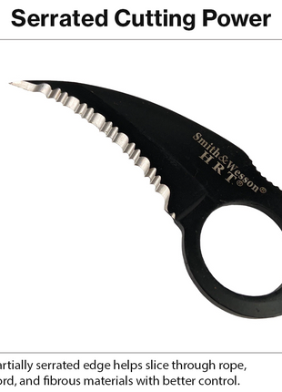 Fixed Blade Karambit Knife with Sheath Black ABS Handle Serrated Edge Utility Outdoor Tool