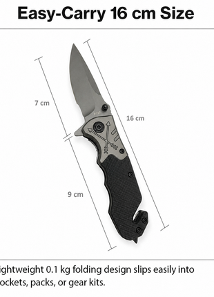 Small Folding Knife 16 cm 9Cr18MoV Steel Blade