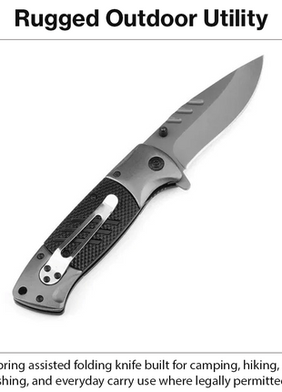 Spring Assisted Folding Pocket Knife with 440 Stainless Steel