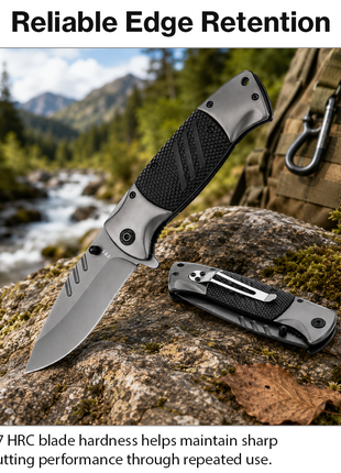 Spring Assisted Folding Pocket Knife with 440 Stainless Steel