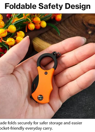 Portable Folding Keychain Survival Knife Stainless Steel Mini Utility Tool with Carabiner Emergency EDC