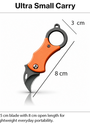 Portable Folding Keychain Survival Knife Stainless Steel Mini Utility Tool with Carabiner Emergency EDC