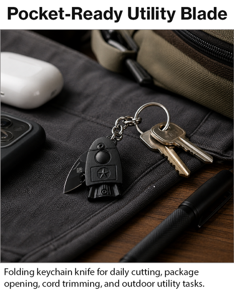 Keychain Folding Knife Stainless Steel Mini EDC Utility Tool
