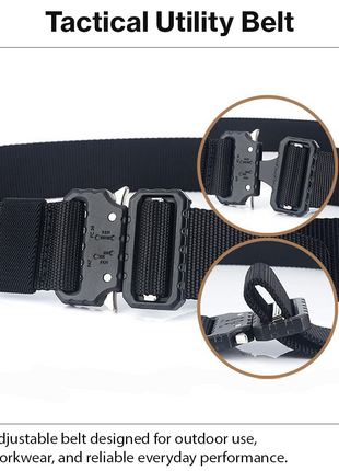 Tactical Waist Belt 130 cm x 3.8 cm Nylon Strap Auto‑Lock Quick‑Release Buckle