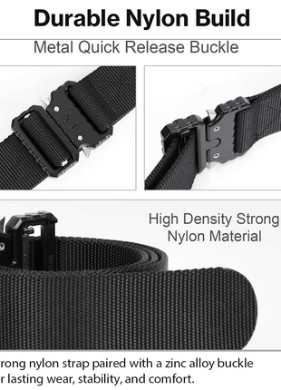 Tactical Waist Belt 130 cm x 3.8 cm Nylon Strap Auto‑Lock Quick‑Release Buckle