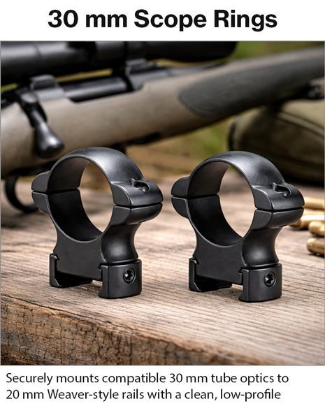 30mm Scope Mount Rings for Weaver Rails – High-Strength