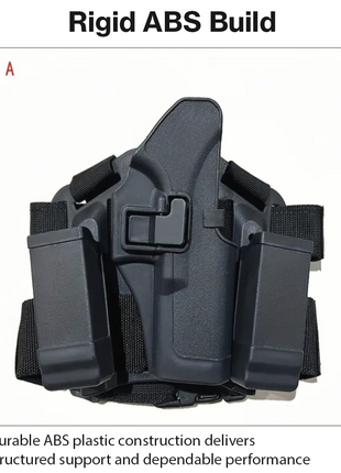 Airsoft Drop Leg Holster Tactical Set Quick Draw Thigh Platform with Magazine Pouch and Flashlight Holder Adjustable ABS Black