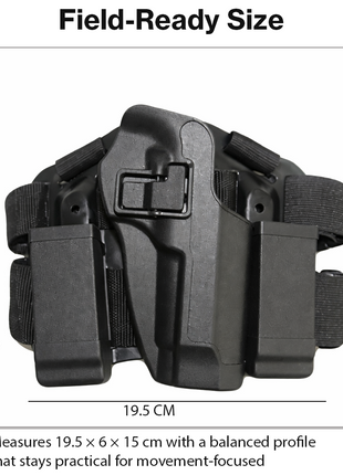 Tactical Drop Leg Airsoft Holster Set with Magazine Pouch, Adjustable Thigh Platform, ABS Quick-Draw Holster Black