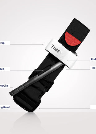 Tourniquet 95cm Emergency Nylon Strap – One-Handed Operation with Windlass Rod – Reusable First Aid Black/Red