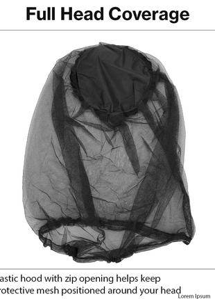 Anti-Bee & Mosquito Protective Mesh Jacket with Gloves, High Visibility Orange, Elastic Hood, Quick-Dry Polyester, S/M 70 × 92 cm Outdoor Protection Suit