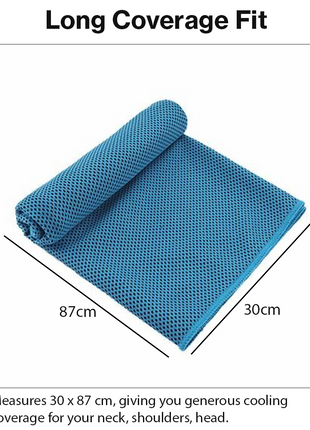 Instant Cooling Polyester Towel 30 x 87 cm Reusable Quick Dry Sports Gym Travel Towel Individually Packed