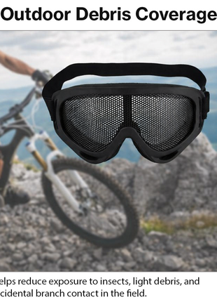 Tactical Mesh Safety Goggles for Outdoor Field Use, ABS Plastic Frame, Sponge-Lined Eye Protection,