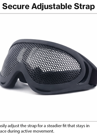Tactical Mesh Safety Goggles for Outdoor Field Use, ABS Plastic Frame, Sponge-Lined Eye Protection,