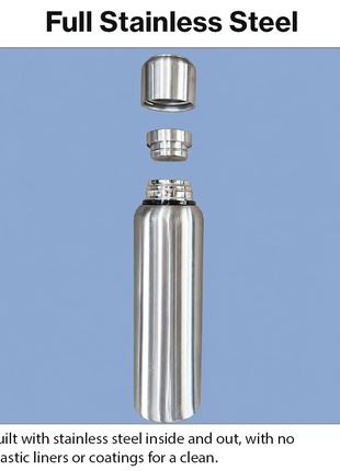 Stainless Steel Vacuum Flask with Filter – Double-Wall Insulated, Hot 24h / Cold 36h