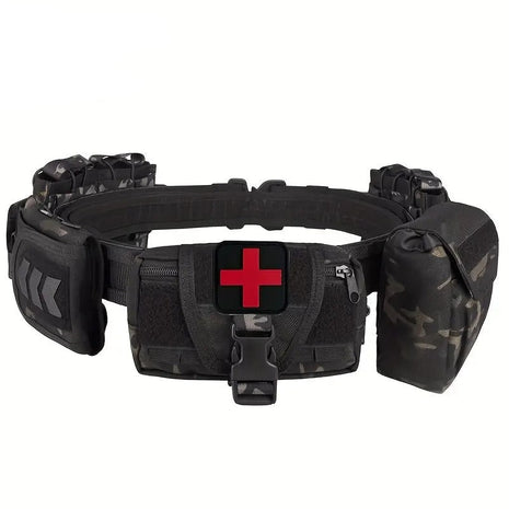 7-in-1 Tactical Battle Belt 1000D Nylon with Quick Release Buckle, Heavy Duty MOLLE Utility Belt for Police Military Outdoor