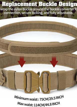 7-in-1 Tactical Battle Belt 1000D Nylon with Quick Release Buckle, Heavy Duty MOLLE Utility Belt for Police Military Outdoor