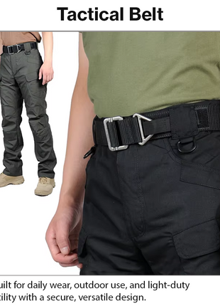 Adjustable Nylon Tactical Belt with Metal Buckle & V-Ring Utility Belt