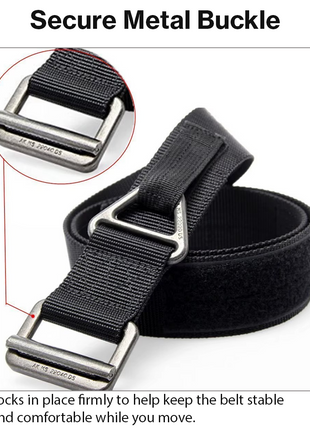Adjustable Nylon Tactical Belt with Metal Buckle & V-Ring Utility Belt