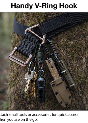 Adjustable Nylon Tactical Belt with Metal Buckle & V-Ring Utility Belt
