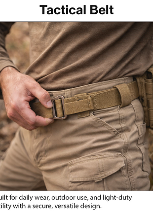 Adjustable Nylon Tactical Belt with Metal Buckle & V-Ring Utility Belt