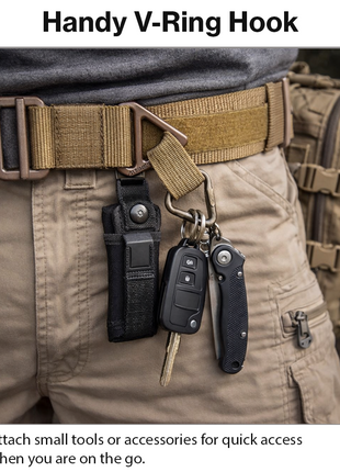 Adjustable Nylon Tactical Belt with Metal Buckle & V-Ring Utility Belt