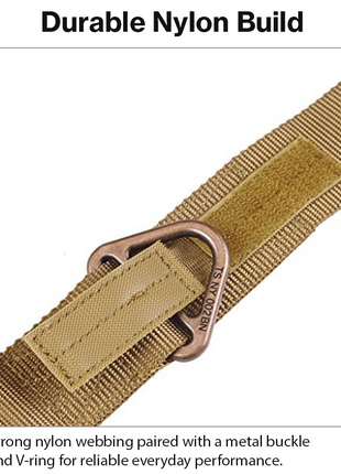 Adjustable Nylon Tactical Belt with Metal Buckle & V-Ring Utility Belt