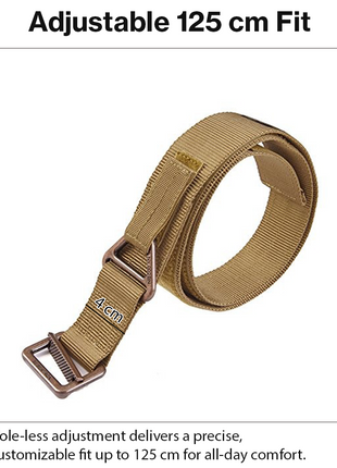 Adjustable Nylon Tactical Belt with Metal Buckle & V-Ring Utility Belt