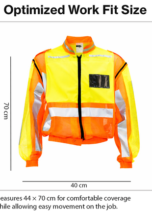 XL Reflective Construction Safety Jacket with Zip-Off Sleeves, Reflective Panels, Multiple Pockets and Weather-Resistant Workwear