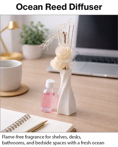 Glass Reed Diffuser Lavender Fragrance with Decorative Flowers, Fragrance Oil Included,Home Fragrance