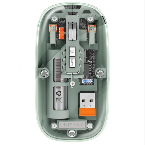 Wireless UNISYNC Tri-Mode Silent Optical Mouse – ABS – USB-C Rechargeable – 2.4GHz & Dual Bluetooth