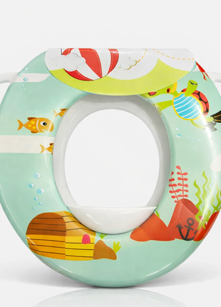 Toddler Potty Training Seat with Handles – Ocean Blue Design