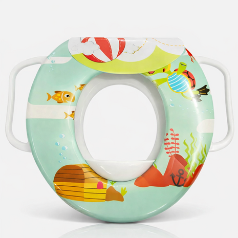 Toddler Potty Training Seat with Handles – Ocean Blue Design