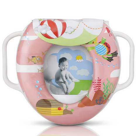Toddler Potty Training Seat with Handles – Ocean Pink Design