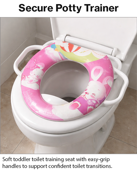 Toddler Potty Training Seat with Handles – Bunny Design