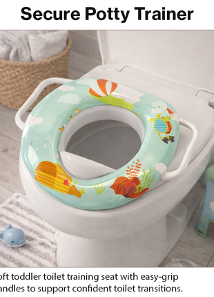 Toddler Potty Training Seat with Handles – Ocean Blue Design