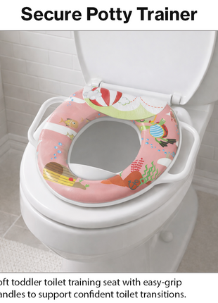 Toddler Potty Training Seat with Handles – Ocean Pink Design