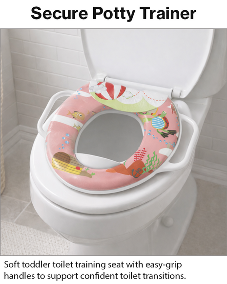 Toddler Potty Training Seat with Handles – Ocean Pink Design