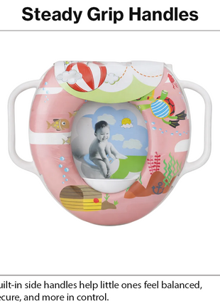 Toddler Potty Training Seat with Handles – Ocean Pink Design