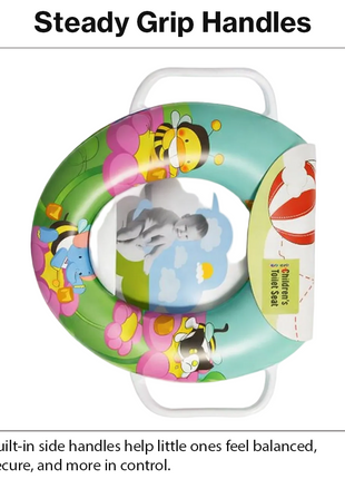 Toddler Potty Training Seat with Handles –  Flower Animal Design
