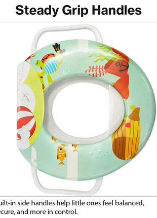 Toddler Potty Training Seat with Handles – Ocean Blue Design