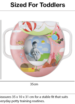 Toddler Potty Training Seat with Handles – Ocean Pink Design