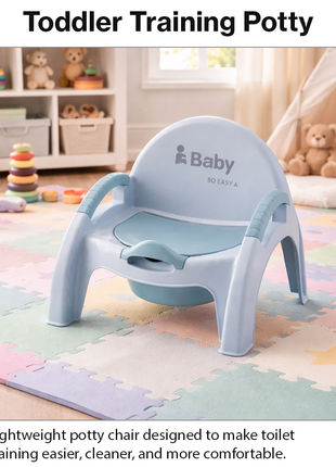Potty Training Chair – Ergonomic Toddler Toilet Seat with Removable Bowl – Blue