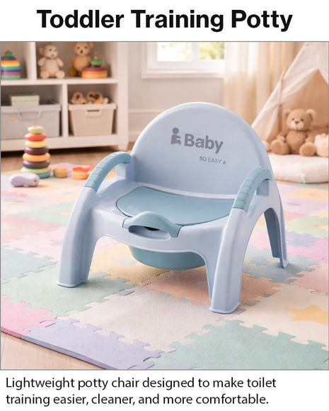 Potty Training Chair – Ergonomic Toddler Toilet Seat with Removable Bowl – Blue