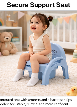 Potty Training Chair – Ergonomic Toddler Toilet Seat with Removable Bowl – Blue