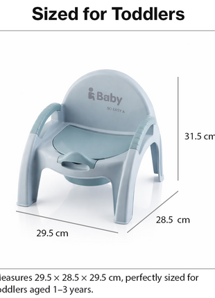 Potty Training Chair – Ergonomic Toddler Toilet Seat with Removable Bowl – Blue