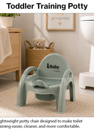 Potty Training Chair – Ergonomic Toddler Toilet Seat with Removable Bowl – Green