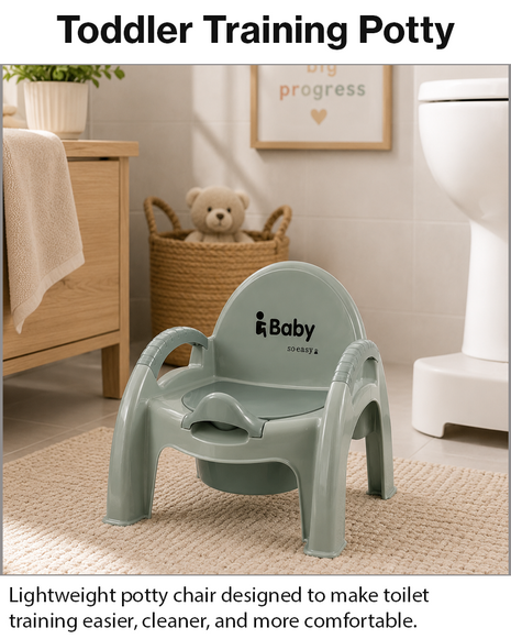 Potty Training Chair – Ergonomic Toddler Toilet Seat with Removable Bowl – Green